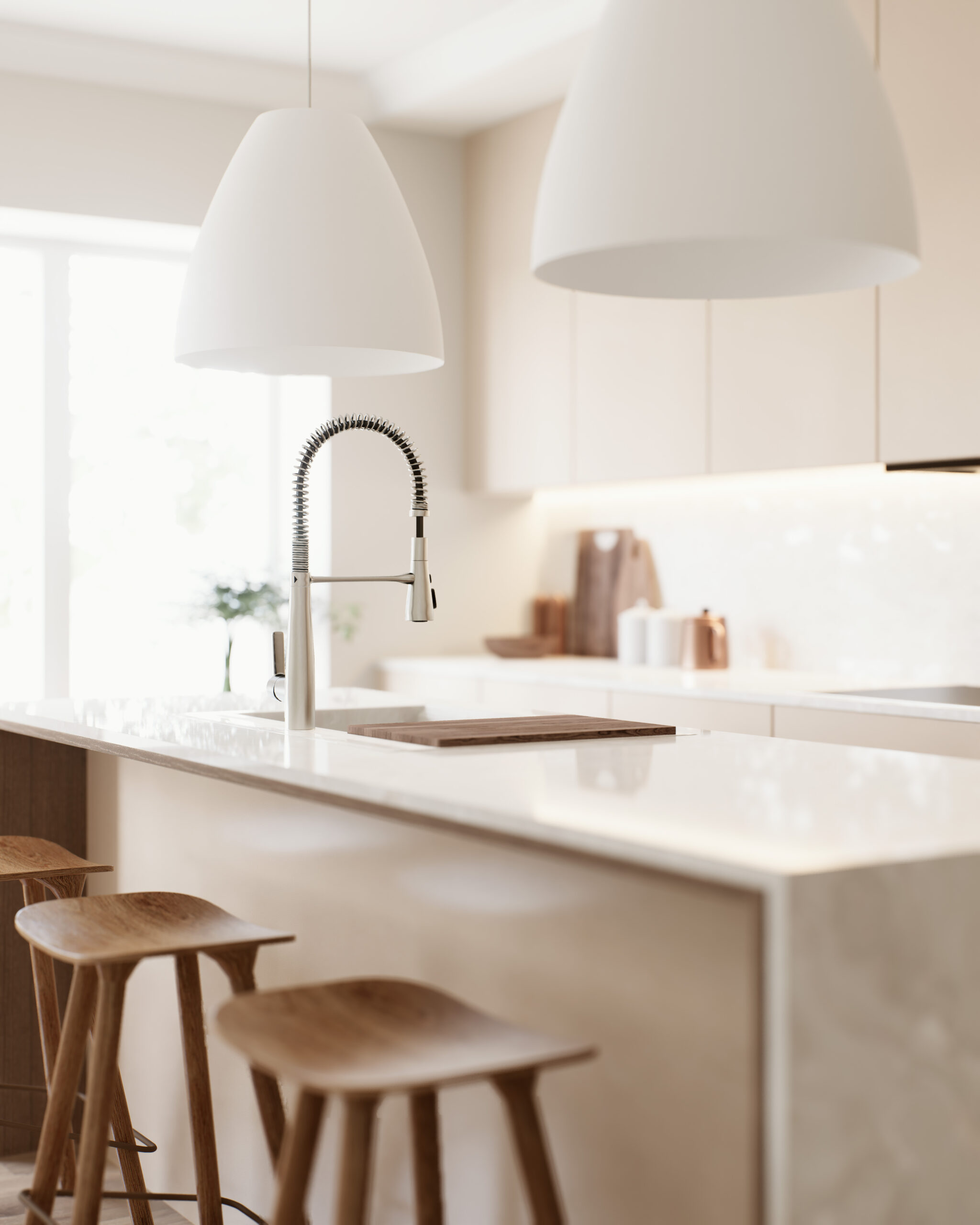 Sustainability In Stone: Crafting Beautiful, Eco-Friendly Worktops 3 A Modern Minimalist Kitchen With Stylish Bar Seati 0A03Cd7Cd1Dcc836858F Scaled 1